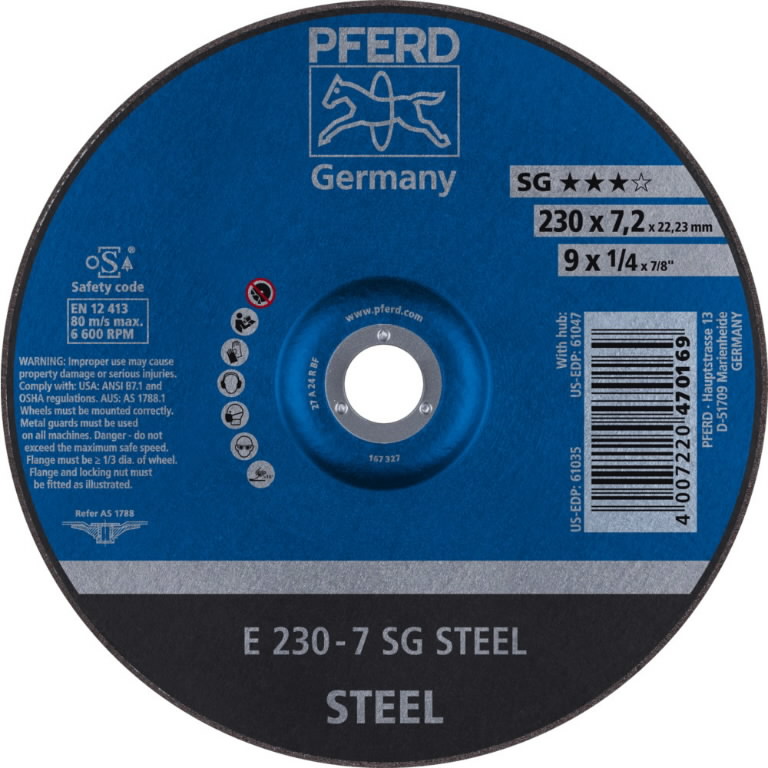 Grinding disc SG Steel 230x7,2mm, Pferd