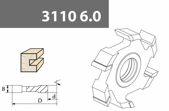 Cutter 3110 125x4x30 z=6.0 HSS, Faba
