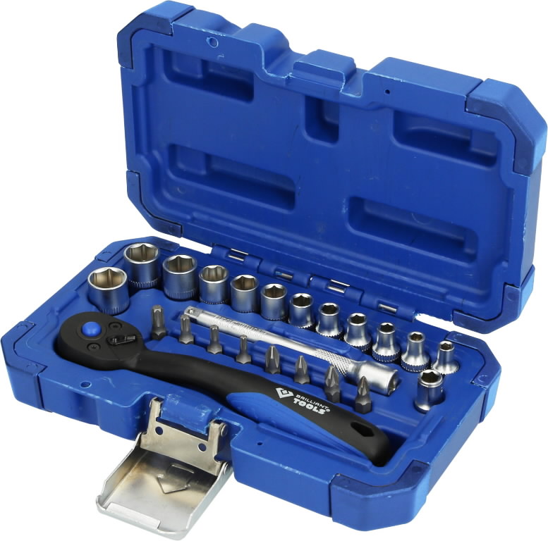 1/4" Socket Set, 23pcs, Brilliant Tools Socket sets