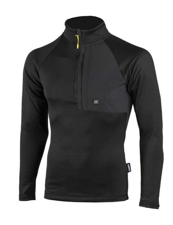 Thermal t-shirt 4463+ quarter zip, long sleeves, black M