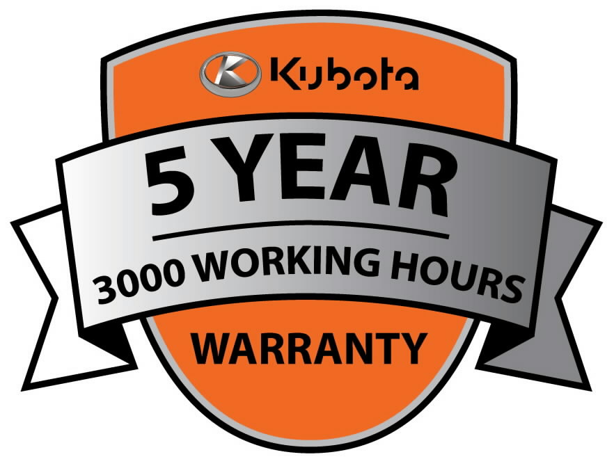 Manufacturer warranty 5 years/3000 working hours for M4002, Kubota