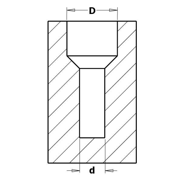 DRILL BIT WITH 45° COUNTERSINK SET HW Z2  S=10  D=5/16 RH  2.