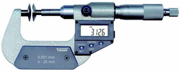 Skaitm. mikrometras  DIN 863, IP40, 0 - 25 mm / 0 - 1 inch 