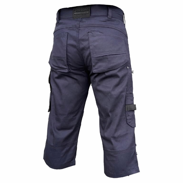 Workwear trousers 3/4 KB215M stretch, navy C50, Pesso - Work shorts