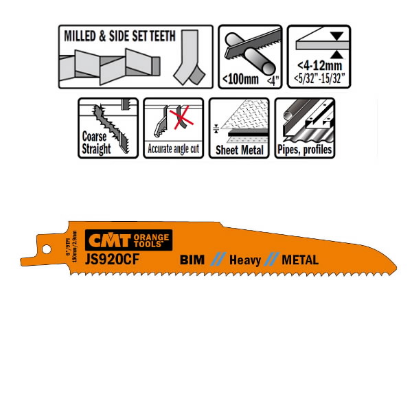 Otssaetera metallile 5tk/pakis BiM 150x2,9x9TPI, CMT