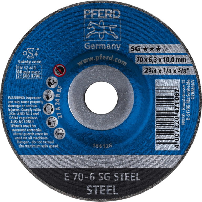 Шлифовальный диск SG Steel 70x6,3/10mm, PFERD