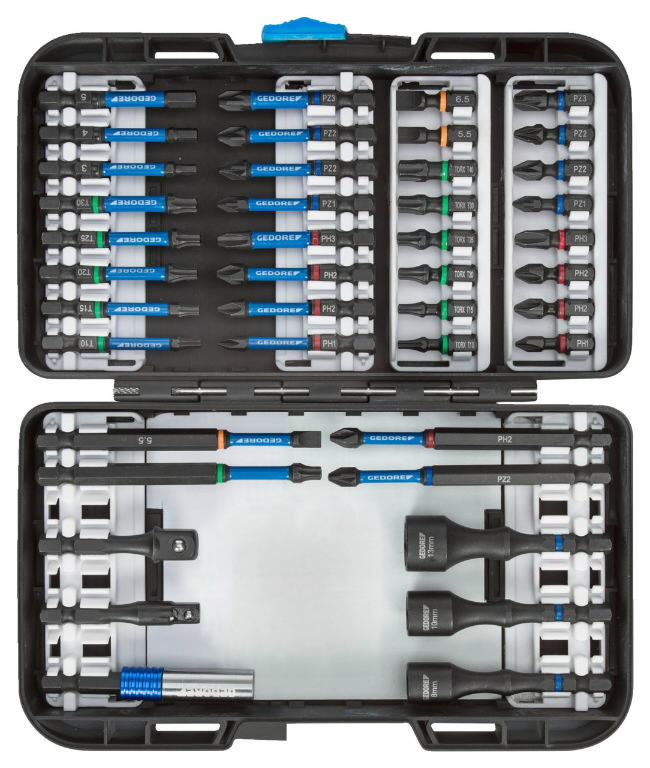 Löökotsakute komplekt 1/4`` 42-osa 666-042, Gedore