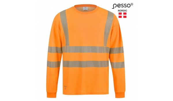Hi-vis T-shirt Hvm cotton long sleeves, orange M, Pesso