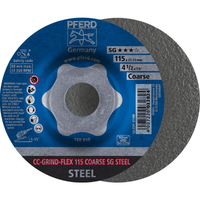 Šlifavimo diskas CC-GRIND-FLEX SG STEEL 115mm COARSE
