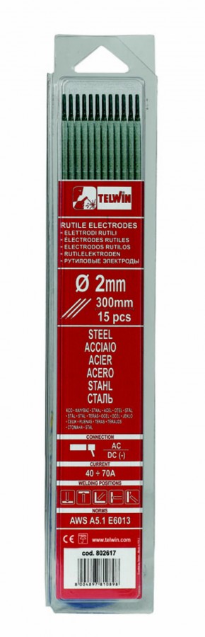Сварочный электрод Rutile 2,5x300mm 15tk, TELWIN