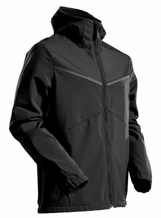 Softshell jacket 22102 Customized, modern fit, black 3XL