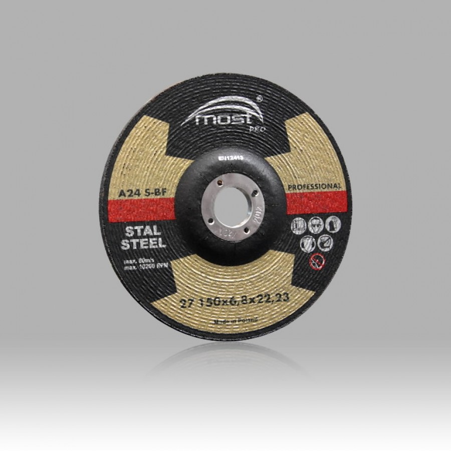 Шлифовальный диск  PROFES. 27 150*6.8*22 A24SBF, MOST