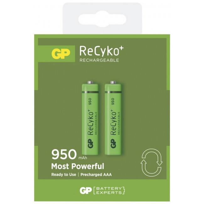 Rechargeable battery AAA/R03, 1.2V, 950 mAh, ReCyko, 2pcs., GP