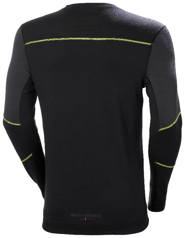 Apatiniai marškinėliai LIFA MERINO CREWNECK, 
juoda/žalia XS 4.