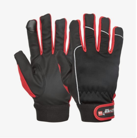 Gloves, Red Comfort, black/red 10