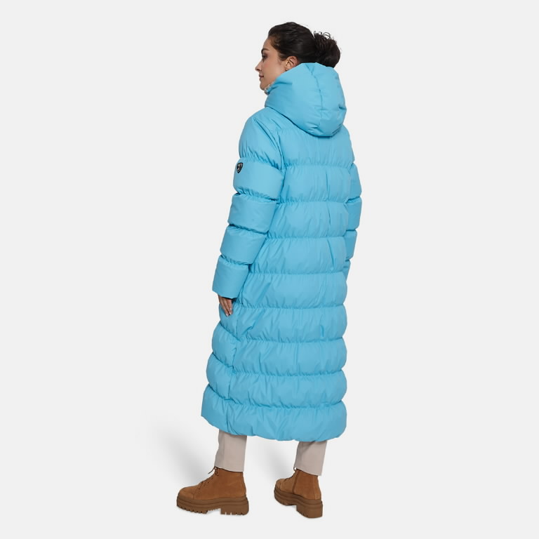 Winter feather coat Naima hooded, light blue M 2.