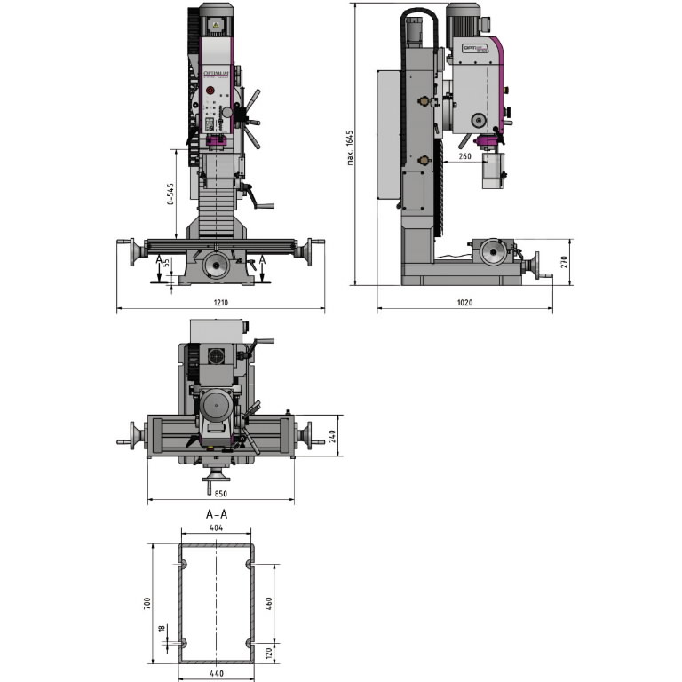 Drilling-milling machine OPTImill MH 50G, Optimum