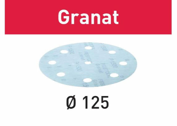 Шлифовальный диск на липучке Velcro Granat 90 отверстий 50шт 125mm P800, FESTOOL
