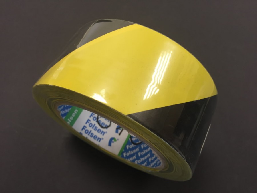 Piirdelint(liimiga), must-kollane 50mmx33m, Folsen