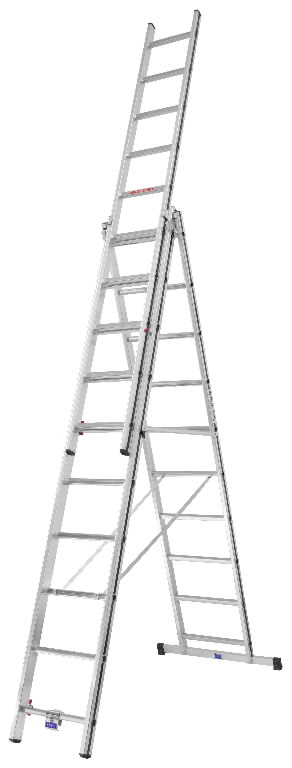 Combination ladder 3x10 steps, 2,88/6,52m 70047, Alu-Pro