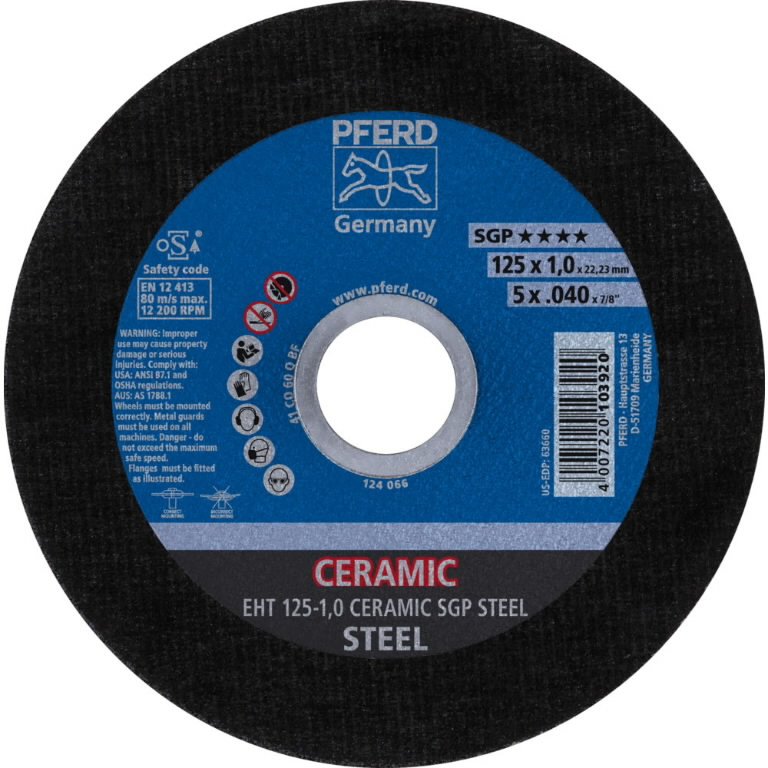 Metallilõikeketas SGP Ceramic Steel 125x1/22,23mm 1