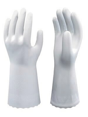 long white rubber gloves