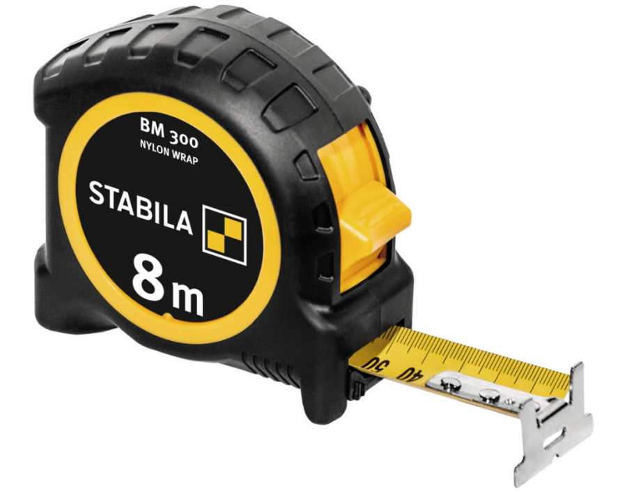 STABILA BM300 pocket tape, double-sided 1000 scale, metric, SPIKES hook 27mm x 8m 2.