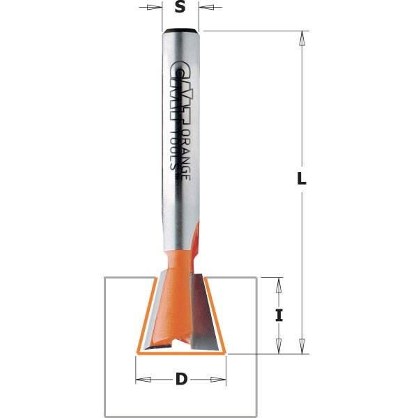 DOVETAIL BIT HW S=12 D=19X22 7 DEG, CMT