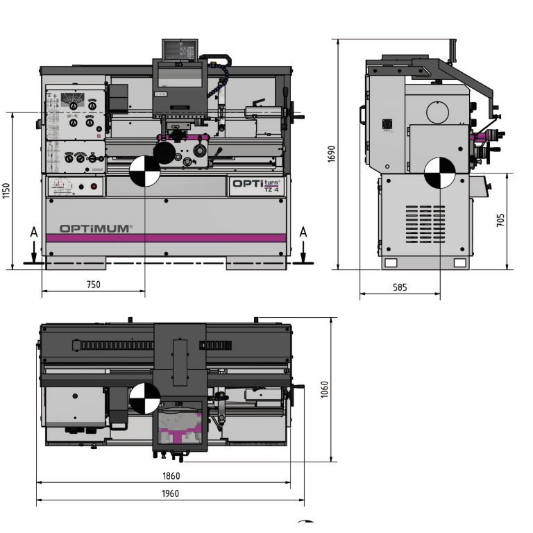 Metal lathe OPTIturn TZ 4, Optimum