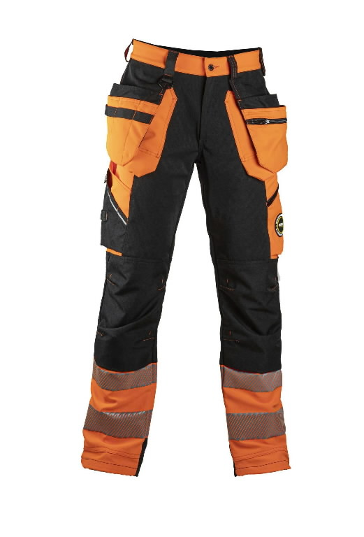 Hi.Vis trousers 6085 stretch, CL1 orange/black 64