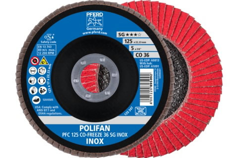 Flap grinding disc SG INOX CO-FREEZE 125mm P36 PFC 1