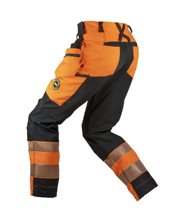 Hi.Vis trousers 6085 stretch, CL1 orange/black 64 3.