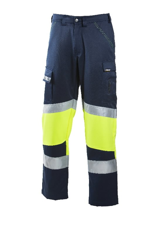 Tööpüksid 6032 kõrgnähtav CL1, sinine/kollane 60, Dimex