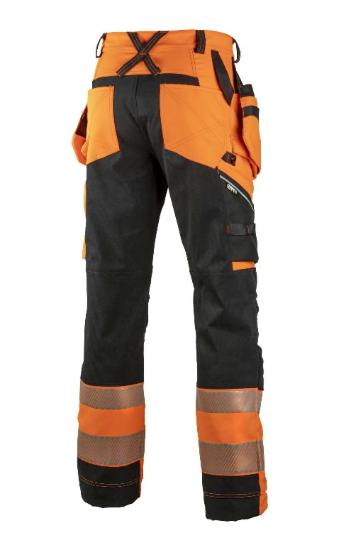 Hi.Vis trousers 6085 stretch, CL1 orange/black 64 2.