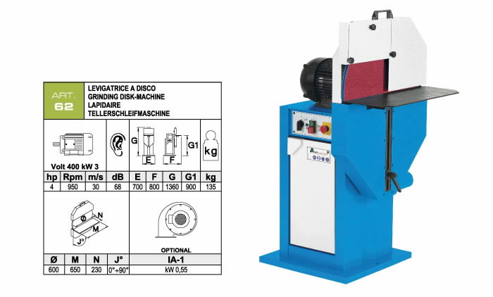 Disc grinding machine ART.62, ACETI