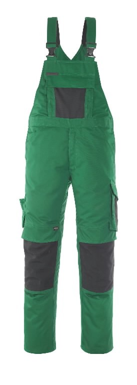 Рабочие штаны с лямками Leipzig, зелёные/чёрные, 82C52, MASCOT