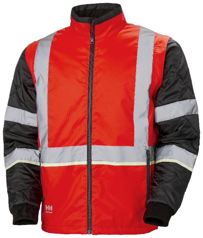 Jacket padding vest Uc-Me zip in, hi-viz CL2, red-black 2XL