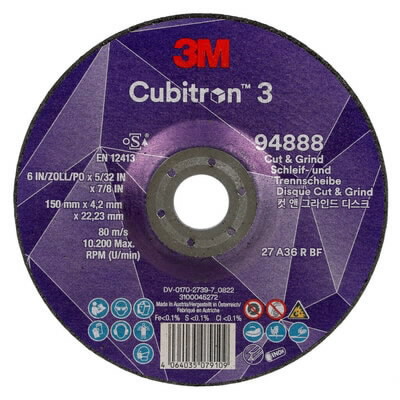 Pjovimo ir šlifavimo diskas plienui Cubitron 3 T27 P36+ 150x4,2/22,23mm
