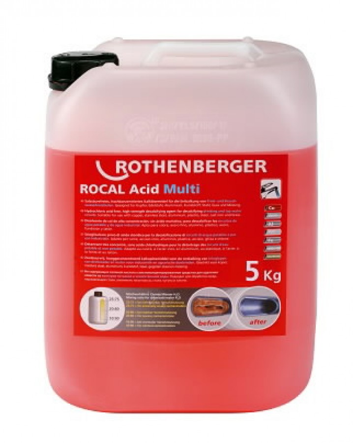 Vamzdžių nukalkinimo koncentratas ROCAL Acid Multi  5 kg, Rothenberger