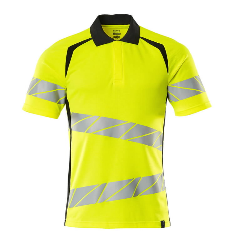 Polo Accelerate Safe hi-vis CL2, yellow/black 4XL, Mascot