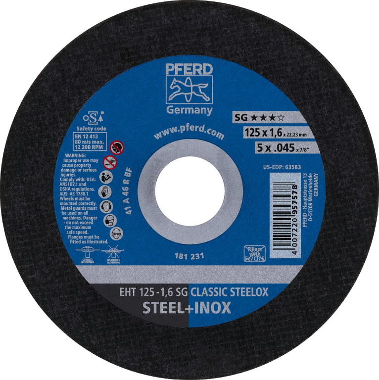 Katkaisulaikka SG Classic Steelox 125,1,6mm, Pferd