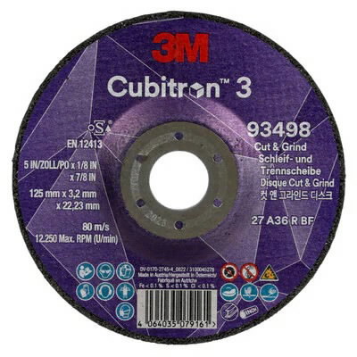 Pjovimo ir šlifavimo diskas plienui Cubitron 3 T27 P36+ 125x3,2/22,23mm