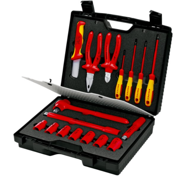 Lagaminas su 17vnt. izoliuotų įrankių, Knipex