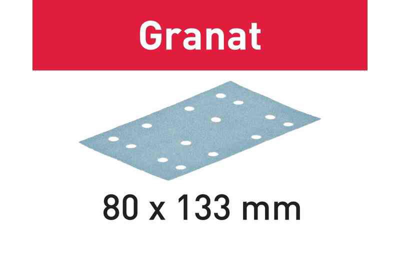 Šlifavimo popierius STF 80x133 P220 GR/100 Granat 100 vnt., Festool