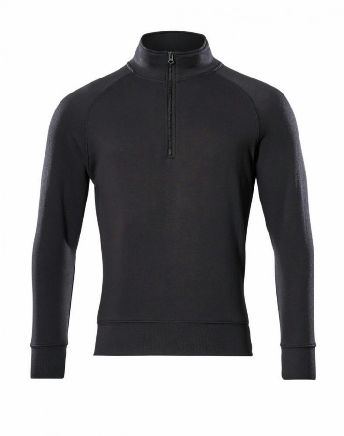 Sweatshirt with half zip Nantes, black L, Mascot