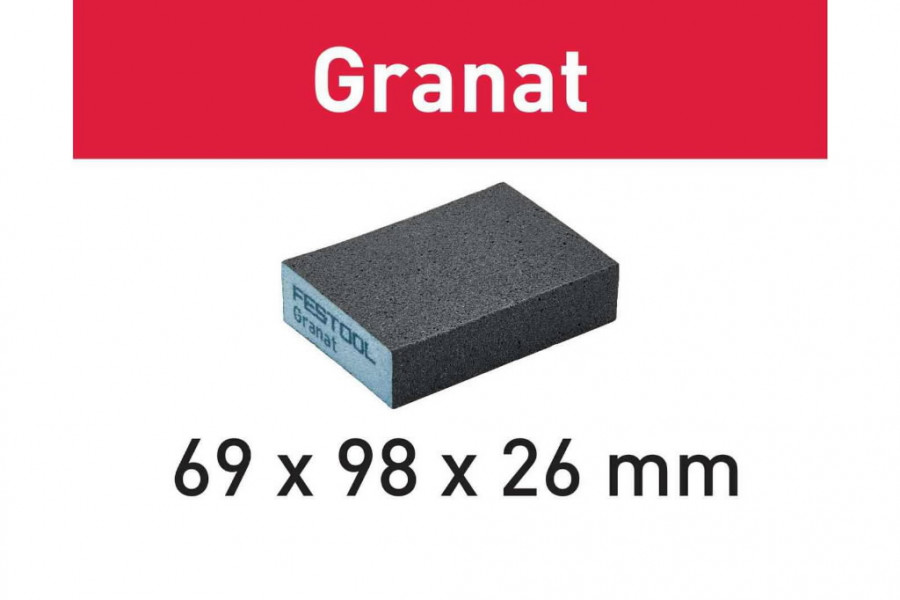 Šlifavimo kempinė 69x98x26 36 GR/6 Granat 6 vnt. 