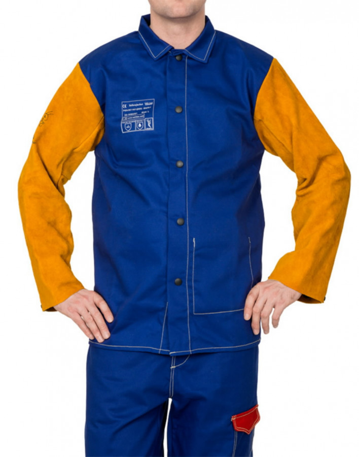 Yellowjacket® blue flame retardant welding jacket S, Weldas