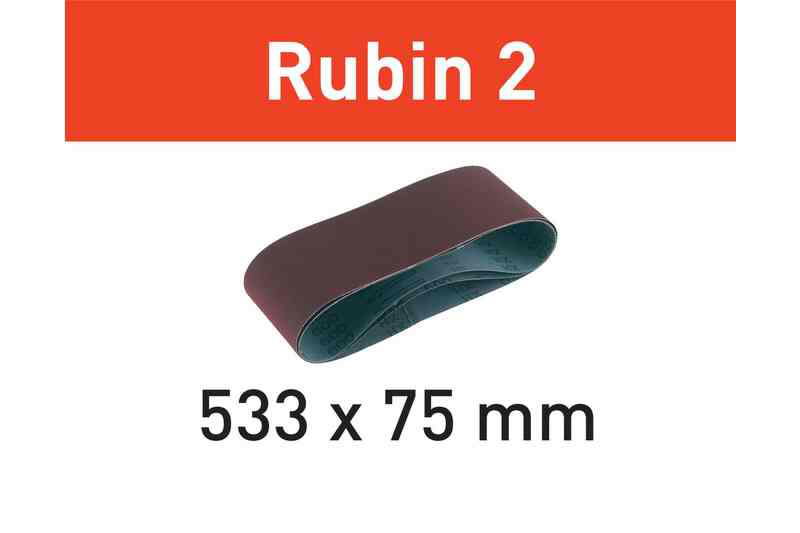 Grinding belt RUBIN 2 10pcs 75x533mm P100, Festool