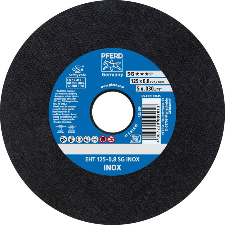 Pjovimo diskas SG Inox 125x0,8mm, Pferd