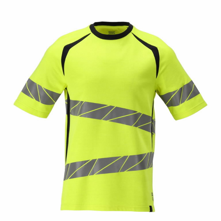 Welder/electrician t-shirt 21382 Multisafe, hi-vis CL2, yellow/navy L